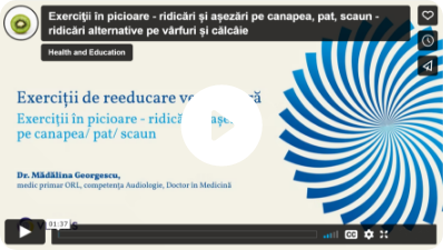 Exerciţii în picioare – ridicări și așezări pe canapea, pat, scaun | Ridicări alternative pe vârfuri și călcâie