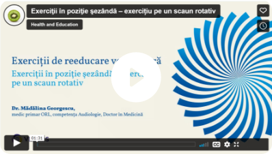 Exerciţii în poziţie şezândă – exercițiu pe un scaun rotativ